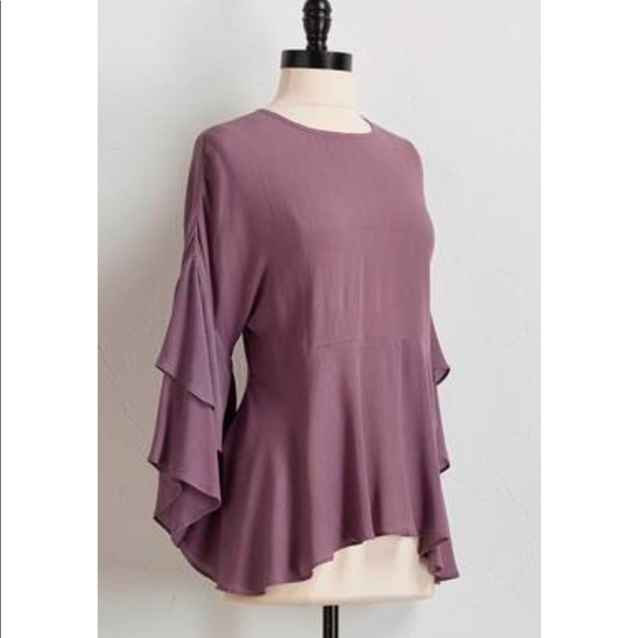 Chelsea & Theodore Tops - Ruffles Gauze Peasant Top